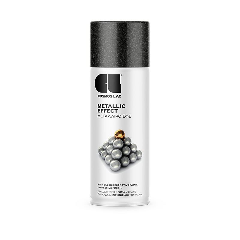 Cosmoslac Metallic Effect Μαύρο 400ml – Μεταλλικό Spray Υψηλής Γυαλάδας