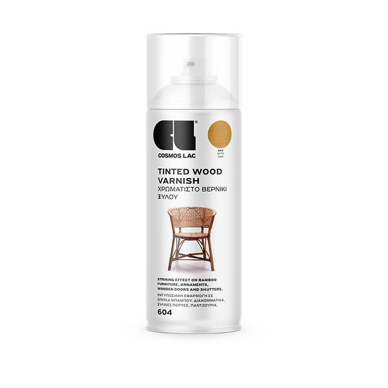 Cosmoslac Tinted Wood Varnish 400ml – Χρωματιστό Βερνίκι Ξύλου Mahogany, Walnut, Oak, Teak