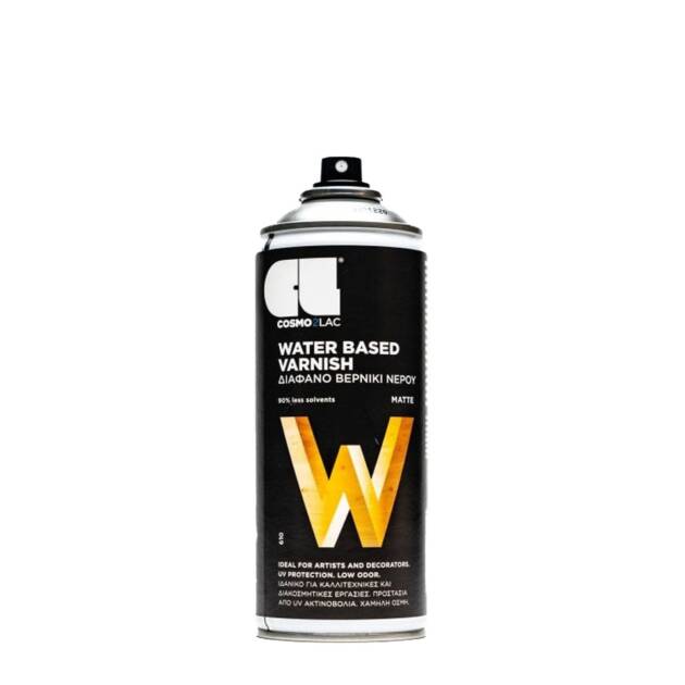 Cosmoslac Water Based Varnish 400ml – Διάφανο Βερνίκι Νερού Ματ ή Satin