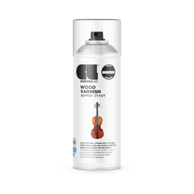 Cosmoslac Wood Varnish 400ml – Διάφανο Βερνίκι Ξύλου Γυαλιστερό ή Satin