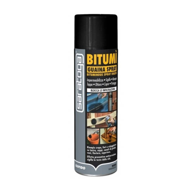 Saratoga BITUMI Σπρέι Μονωτικό Διαρροών 500ml – Στεγανοποιητικό για Ρωγμές & Ταράτσες