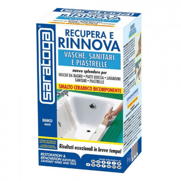 Saratoga Smalto Kit Σμάλτο Επιδιόρθωσης Μπανιέρας 375ml για Νιπτήρες & Είδη Υγιεινής